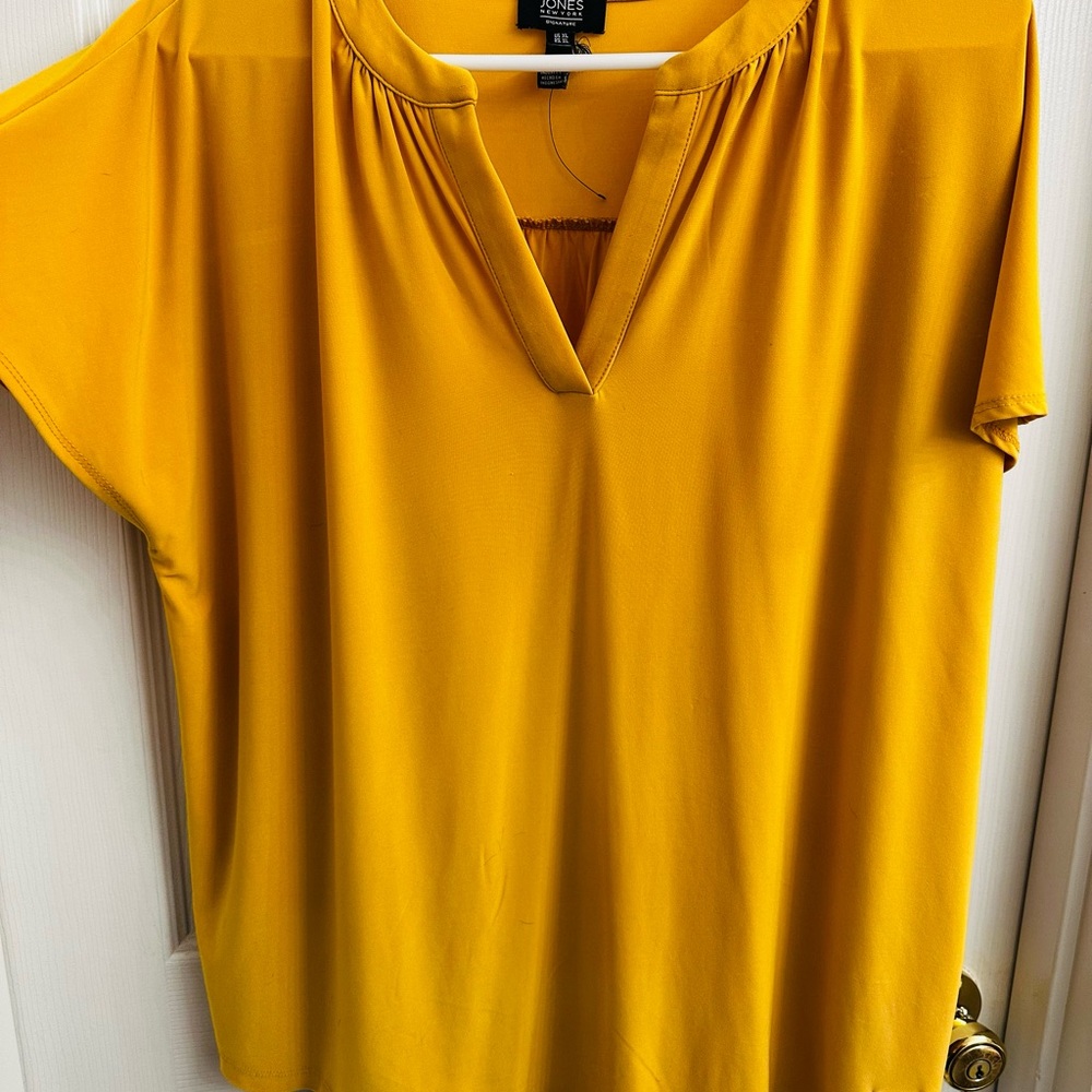 Jones New York Mustard Blouse